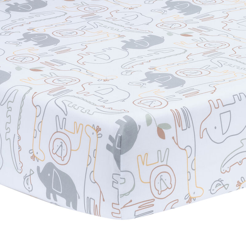 Lambs & Ivy Jungle Story 3-Piece Infant Safari Tan Baby Crib Bedding Set
