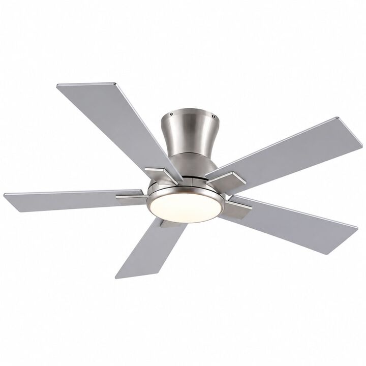 ELEMENT ACE Low Profile Flush Mount Integrated LED Ceiling Fan with Reversible Quiet Motor and Remote Control for Rooms