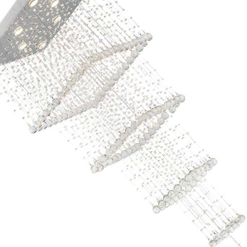 CWI Lighting Square 8 Light Flush Mount With Chrome Finish