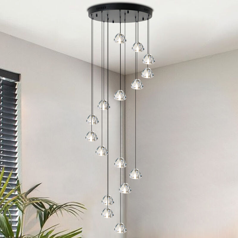 118" Long Chandelier Large Hanging  Crystal Lighting for Stairs High Ceiling image number 2