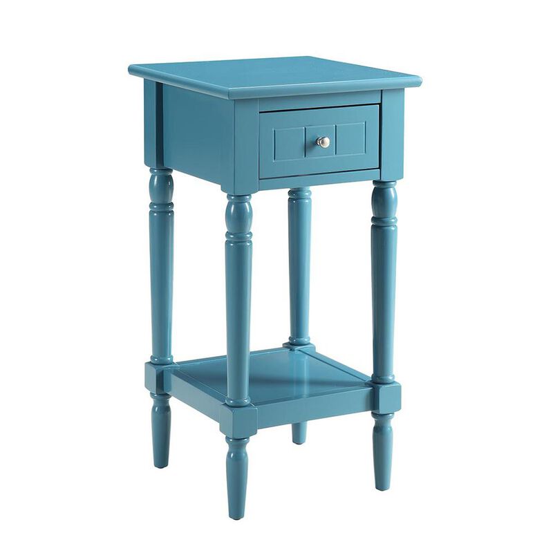 Convience Concept, Inc. French Country Khloe 1 Drawer Accent Table with Shelf Blue