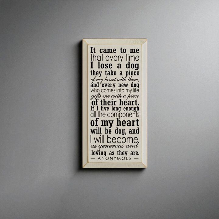 Dog Lover Memorial Wood Sign Every Time I Lose a Dog Rustic Hanging Wall Plaque