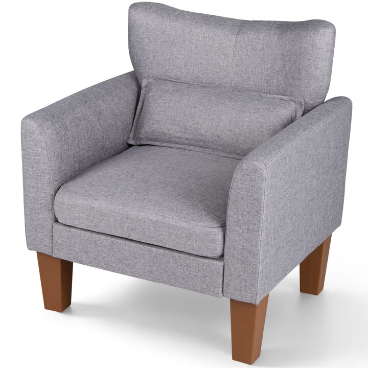 Upholstered Accent Chair with Removable Cushion and Pillow for Bedroom