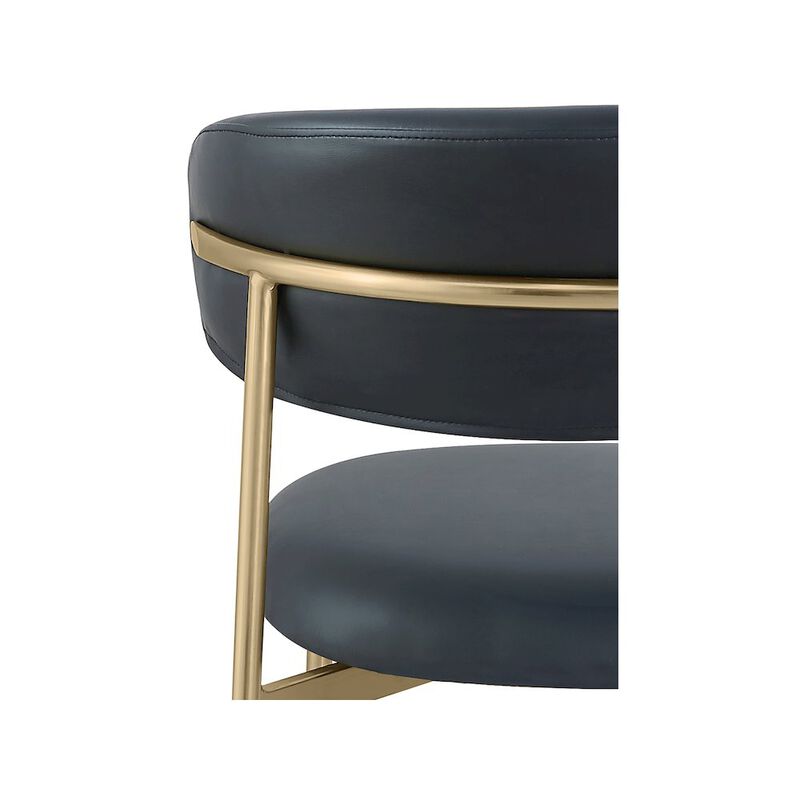 Meridian Furniture Lupita Black Vegan Leather Dining Chair, Set of 2