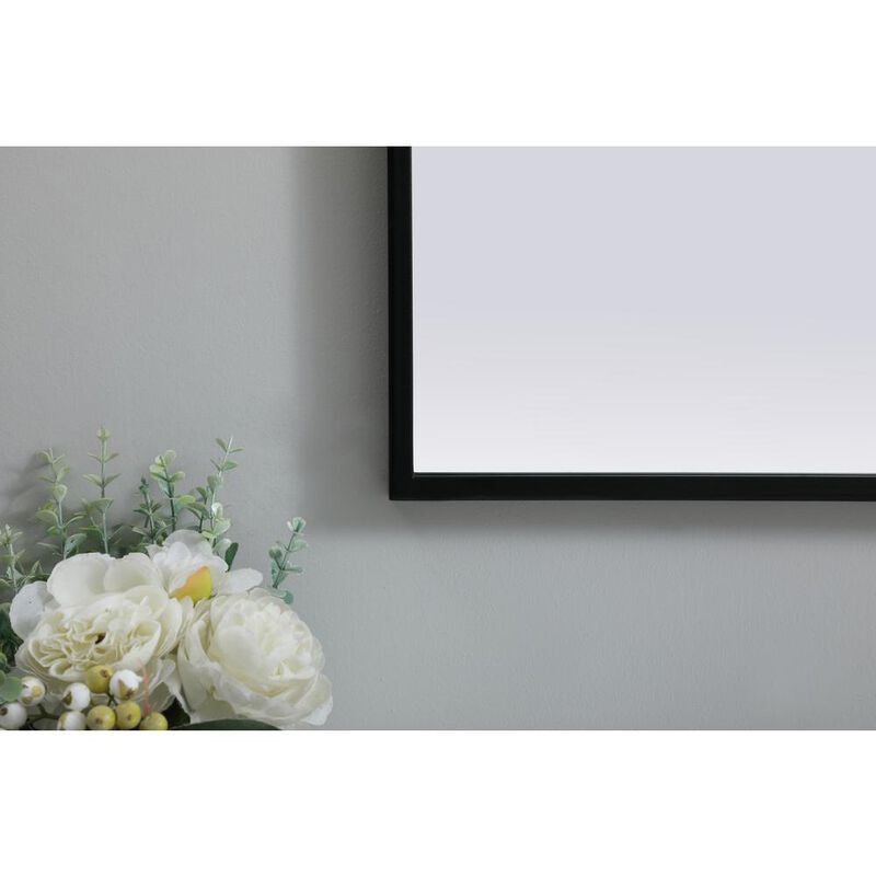 Elegant Decor Metal Frame Arch Mirror 22x36 Inch in Black