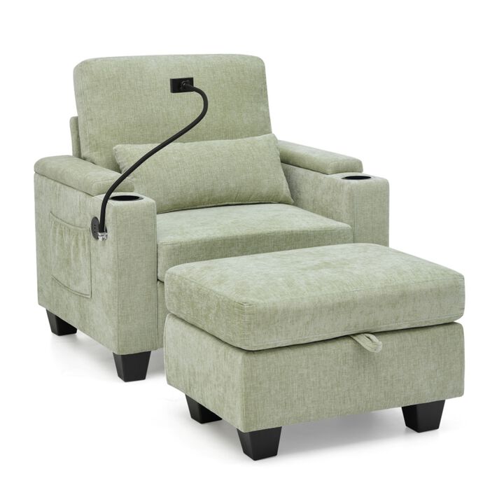 Kurtfo Chenille Accent Chair Set