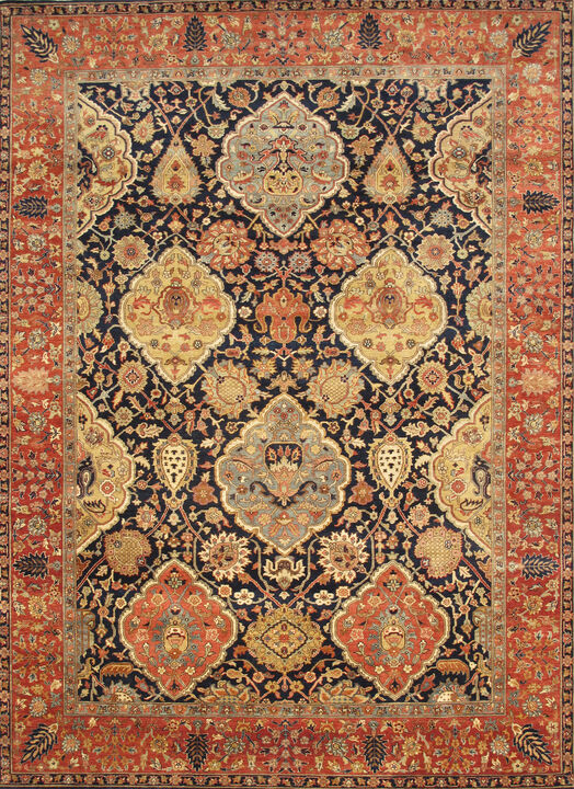 Pasargad Home Kerman Hand-Knotted Wool Area Rug