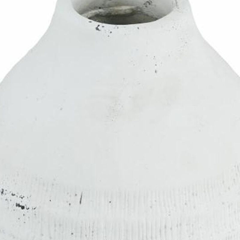 HomeRoots 12" White Stoneware Round Jug Vase image number 2