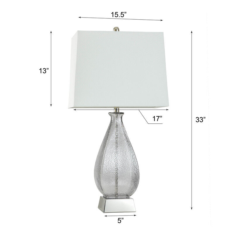 Smoke Seeded Glass Table Lamp