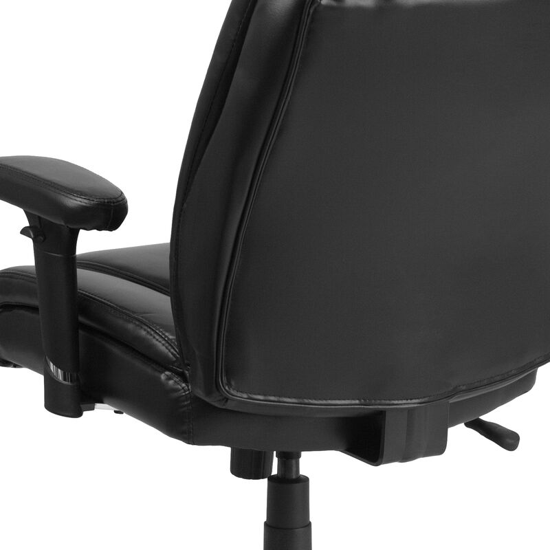 HERCULES Series Big & Tall 400 lb. Rated LeatherSoft Ergonomic Task Office Chair with Chrome Base and Adjustable Arms image number 6