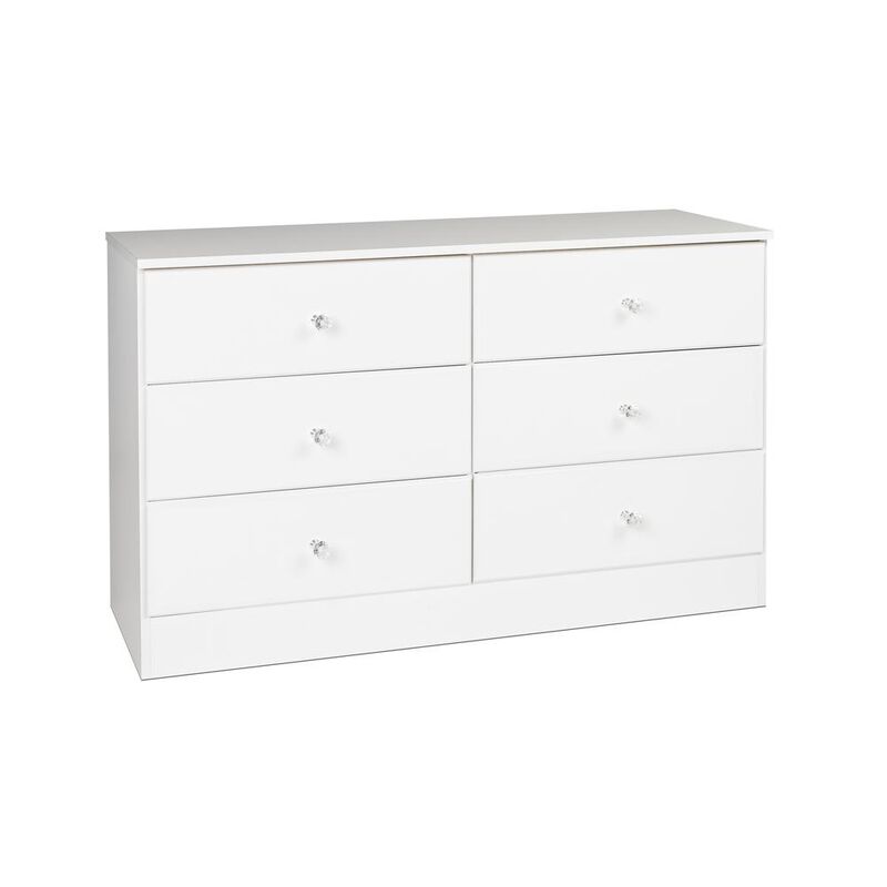Prepac Astrid 6-Drawer Dresser, Crystal White