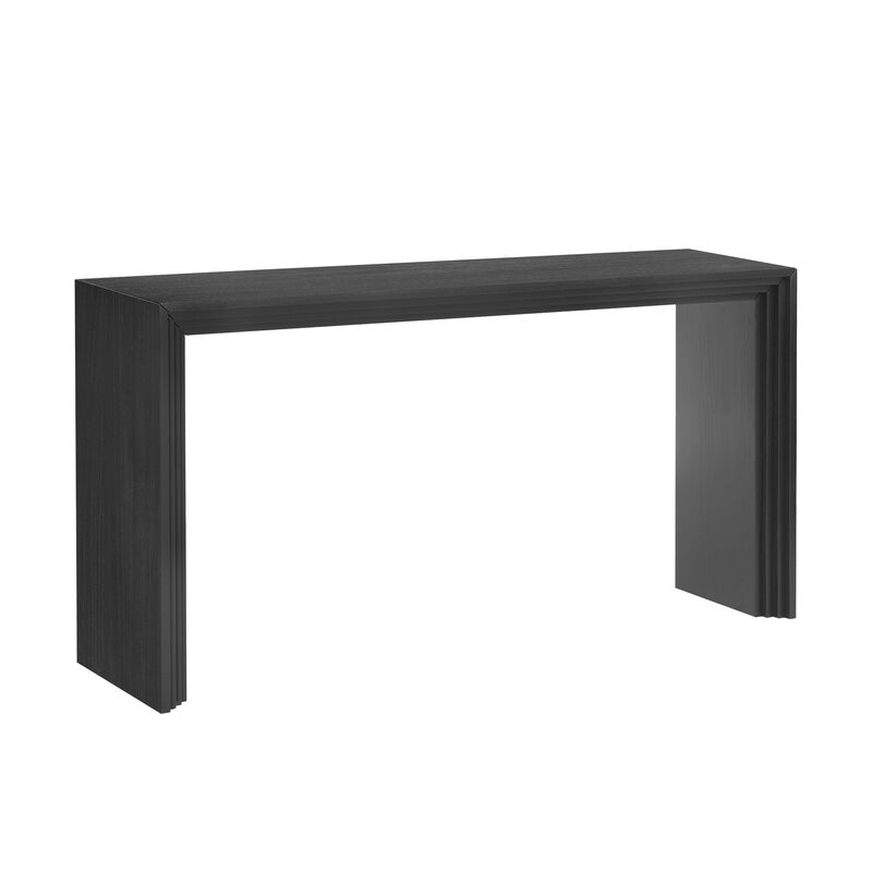 Whisen Modern Paulownia Solid Wood Veneer Console Table - Black