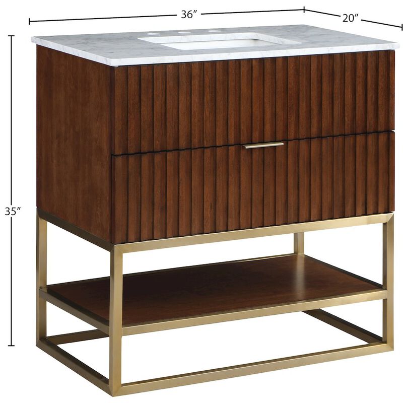 Meridian Furniture Monad Walnut Bathroom Vanity