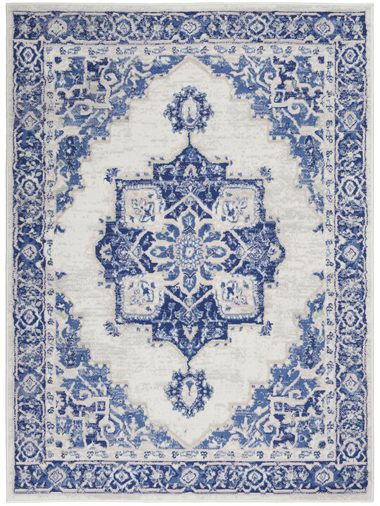 Whimsicle WHS03 Ivory/Blue 4' x 6' Rug