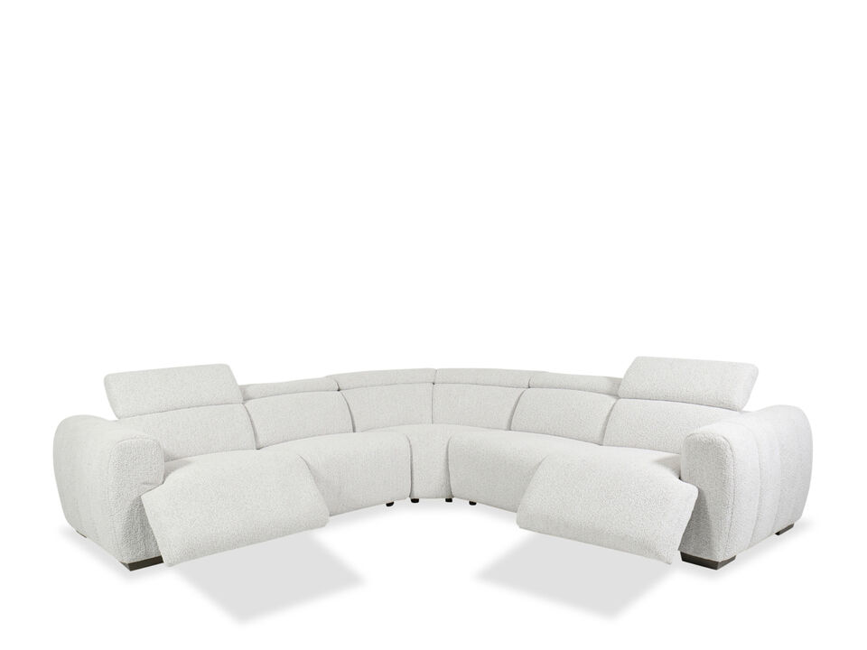Aldo Power Motion 3 Piece Sectional in White/Cream