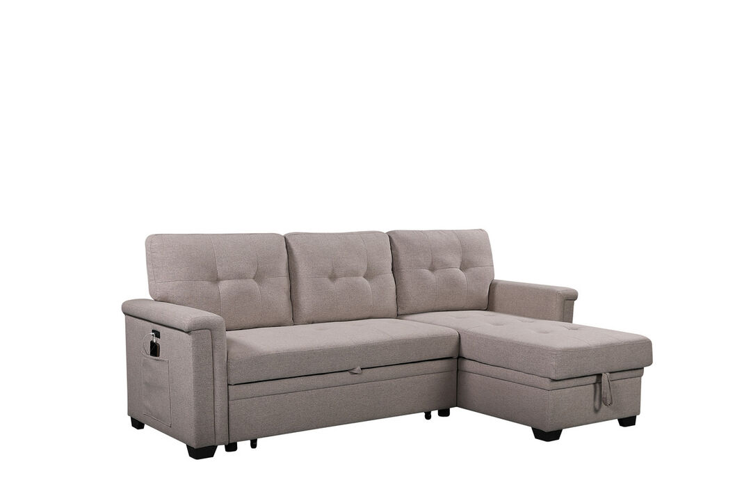 Streamdale Nathan Reversible Sleeper Sectional w/ Storage & Charging