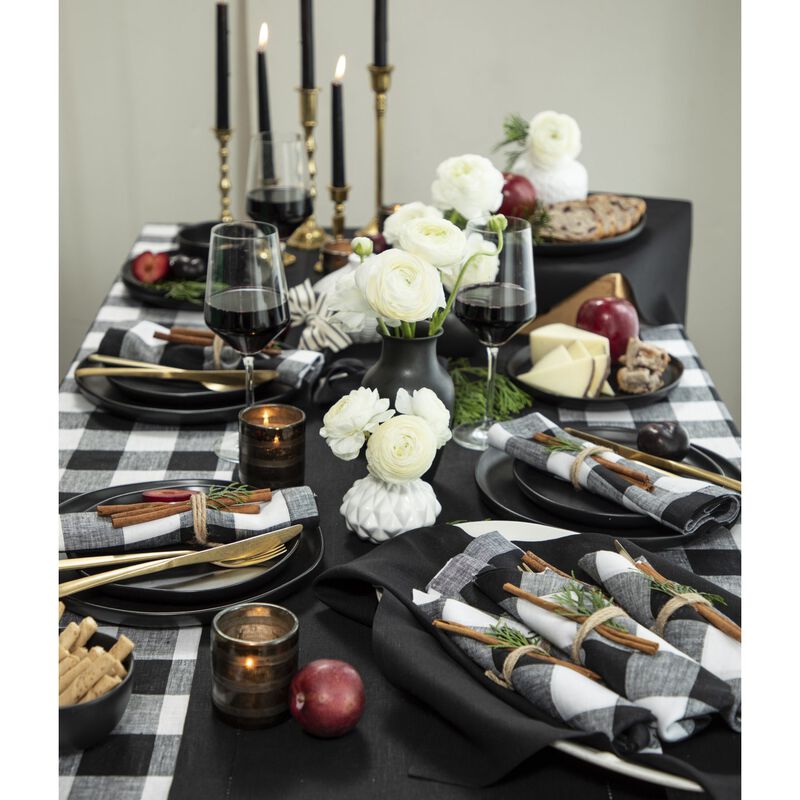 Solino Home 100% Pure Linen Tablecloth - Buffalo Check