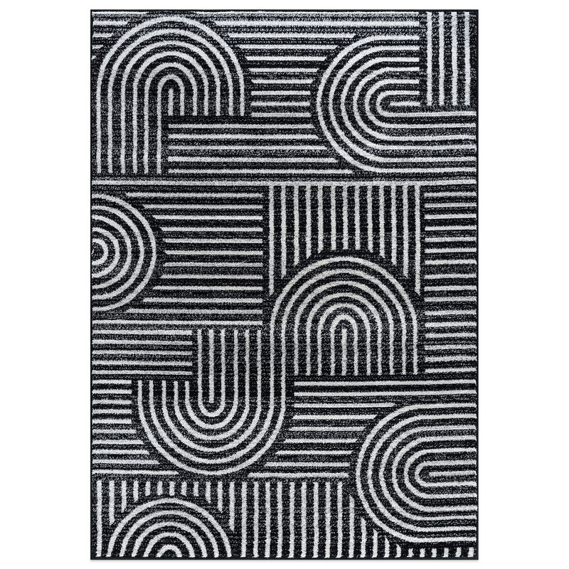 World Rug Gallery Bohemian Stipre Arch Design Area Rug:  Geometric,  Rectangle,  Low Pile,  Stain & Fade Resistant image number 0