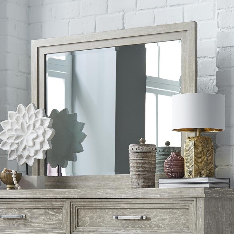 Liberty Furniture Belmar Landscape Mirror in Washed Taupe image number 2