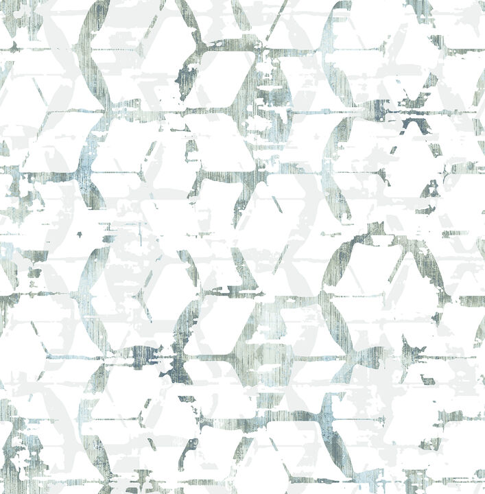 Augustine Slate Distressed Geometric Wallpaper