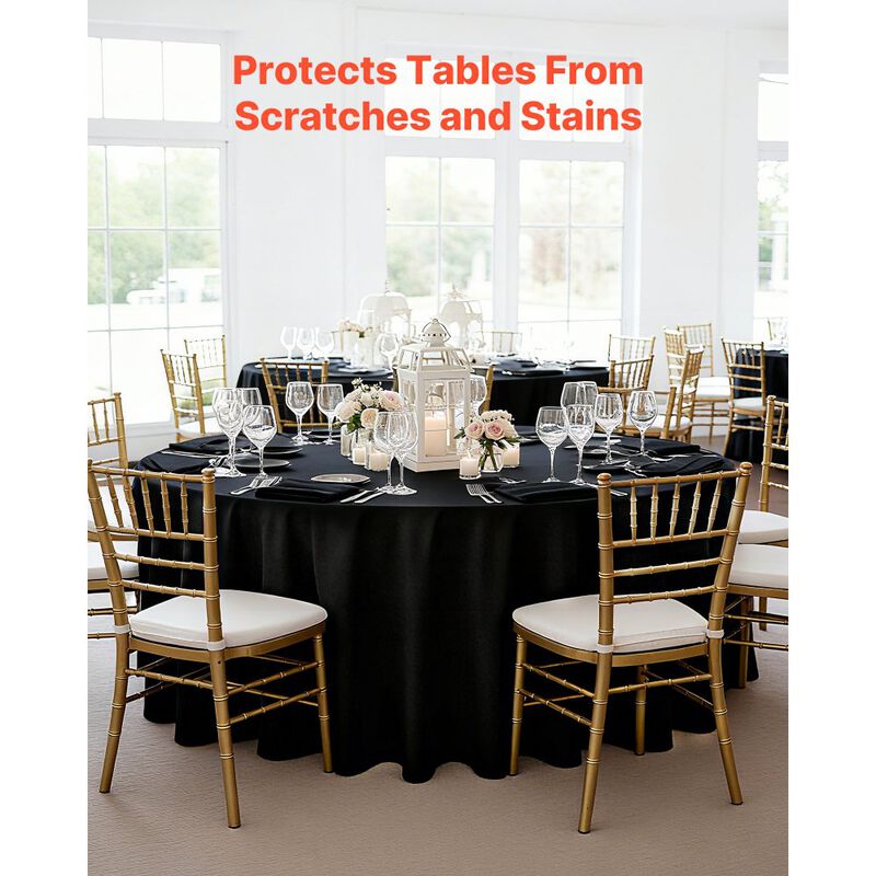 Round Tablecloth Set, Machine Washable Polyester Covers for Wedding, Banquet & Events image number 7