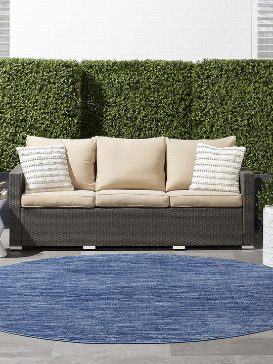 Nourison Essentials NRE01 Navy/Blue 8' x Round Rug