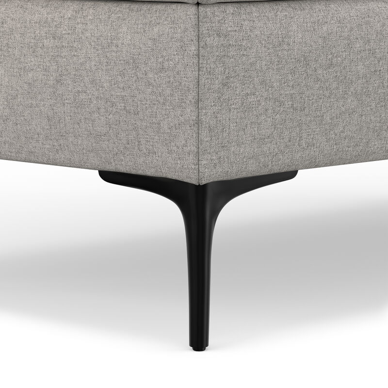 Rebecca 48 inch Wide Mid Century Modern Rectangle Large Coffee Table&nbsp;Storage Ottoman with Lift up Lid in Cloud Grey Polyester , Assembled image number 9