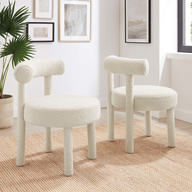 Toulouse Boucle Fabric Dining Chair Set of 2 image number 8