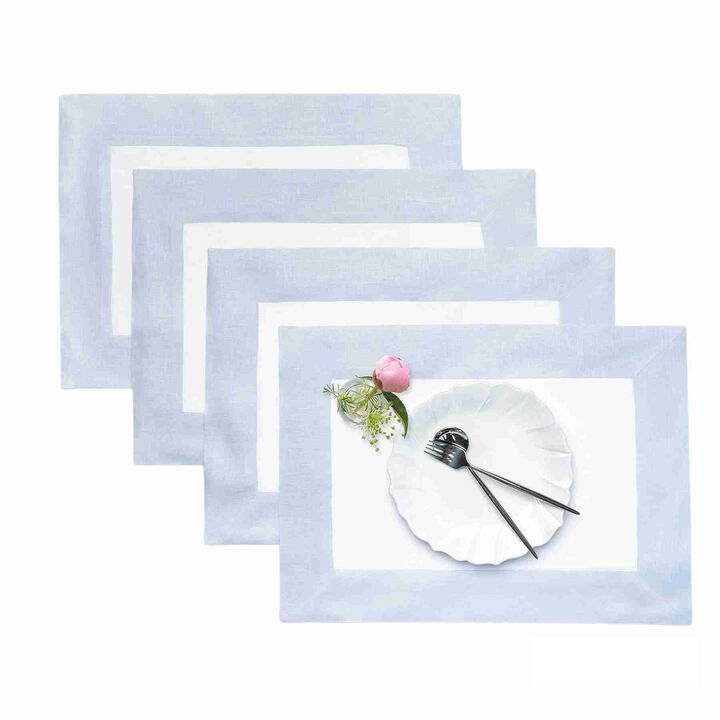 Solino Home 100% Pure Linen Placemats 14 x 19 Inch Set of 4 - Contempo