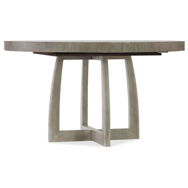 Affinity 48" Round Pedestal Dining Table W/1-18" Leaf in Gray