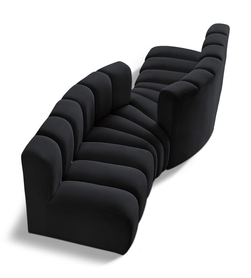Meridian Furniture Arc Black Velvet Modular Sofa image number 0