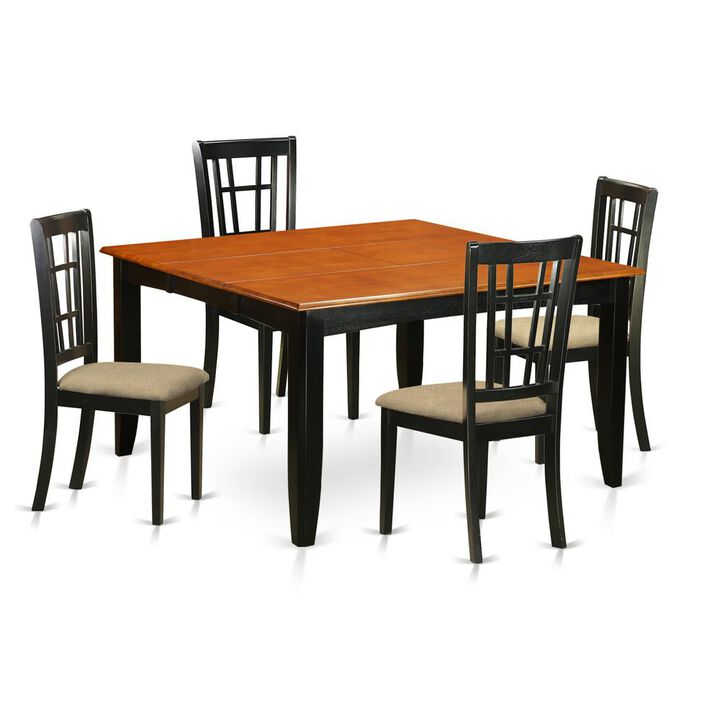 5 Pc Dining room set-Dining Table and 4 Wood Dining Chairs