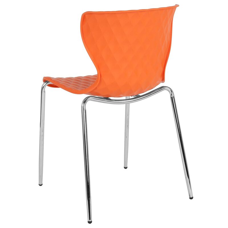 Flash Furniture Lowell Contemporary Design Orange Plastic Stack Chair