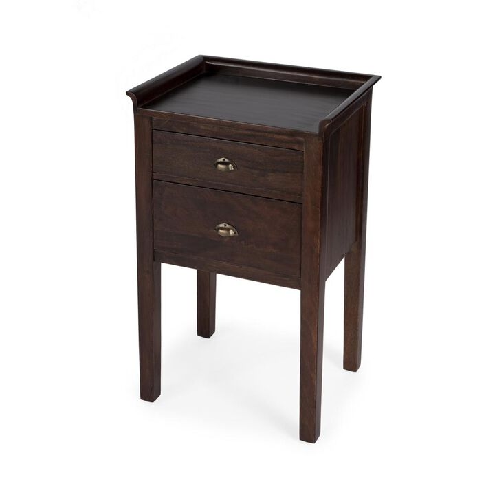Butler Specialty Gabriel Solid Wood Side Table, Dark Brown