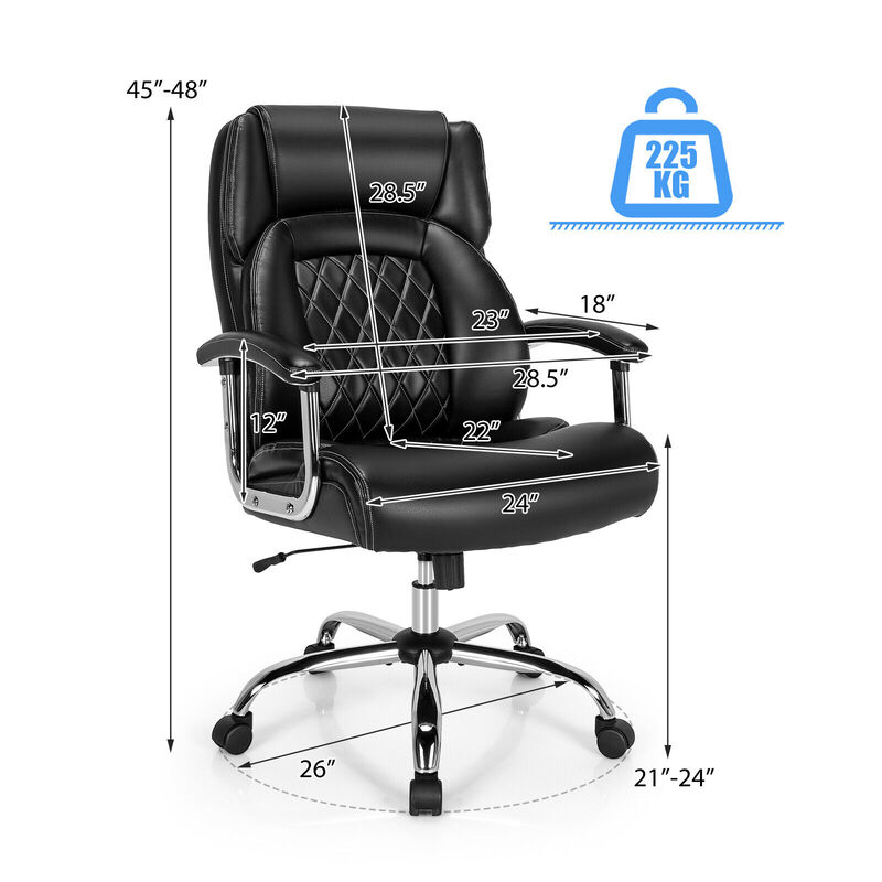 Height Adjustable Big and Tall Office Chair Computer Desk Chair with Metal Base