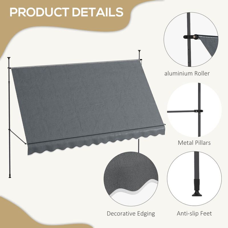 Hivvago Easy-Install Manual Awning for Windows and Doors image number 6