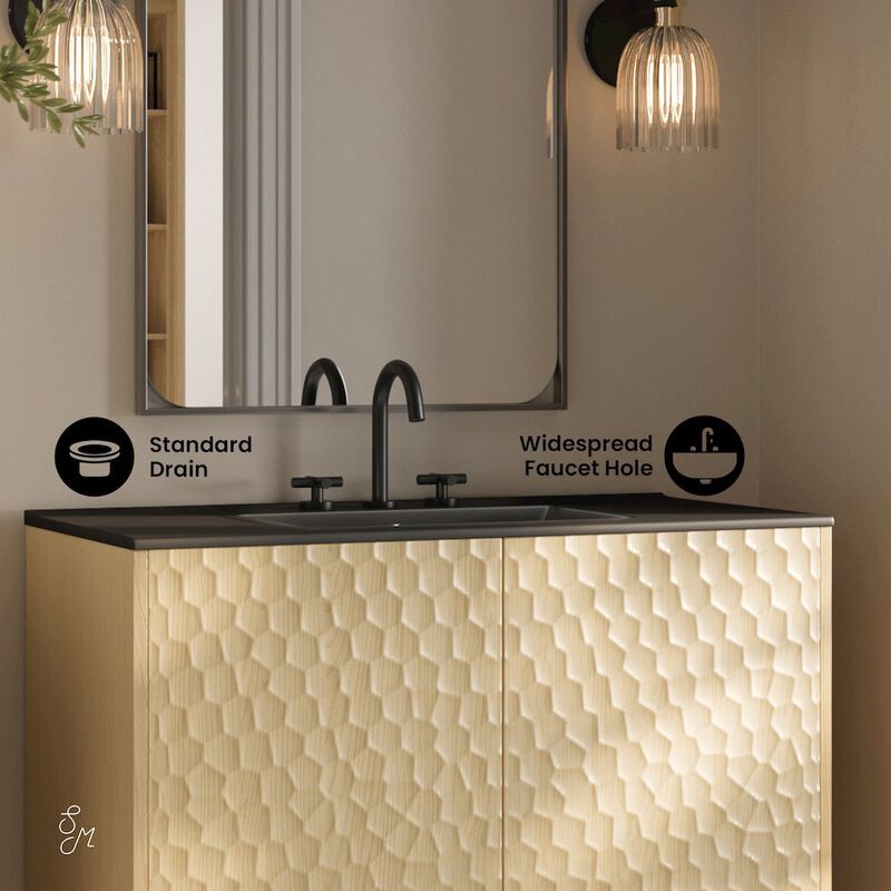 36" Freestanding Bathroom Vanity with 3-Hole Widespread Sink Top image number 3