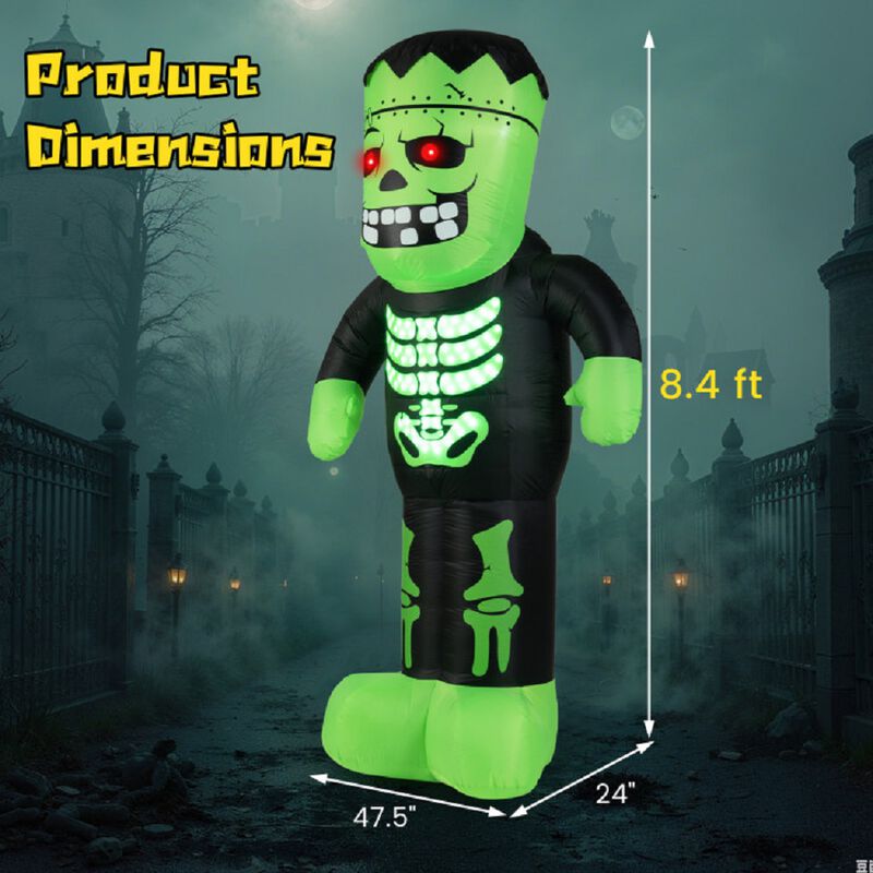 Blow Up 8.4 ft Frankenstein Halloween Inflatable Decoration for Outdoors-Green image number 3