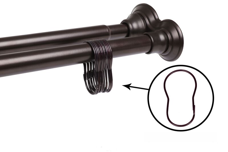 Adjustable 72 Proof Aluminum Double Shower Curtain Rods image number 0