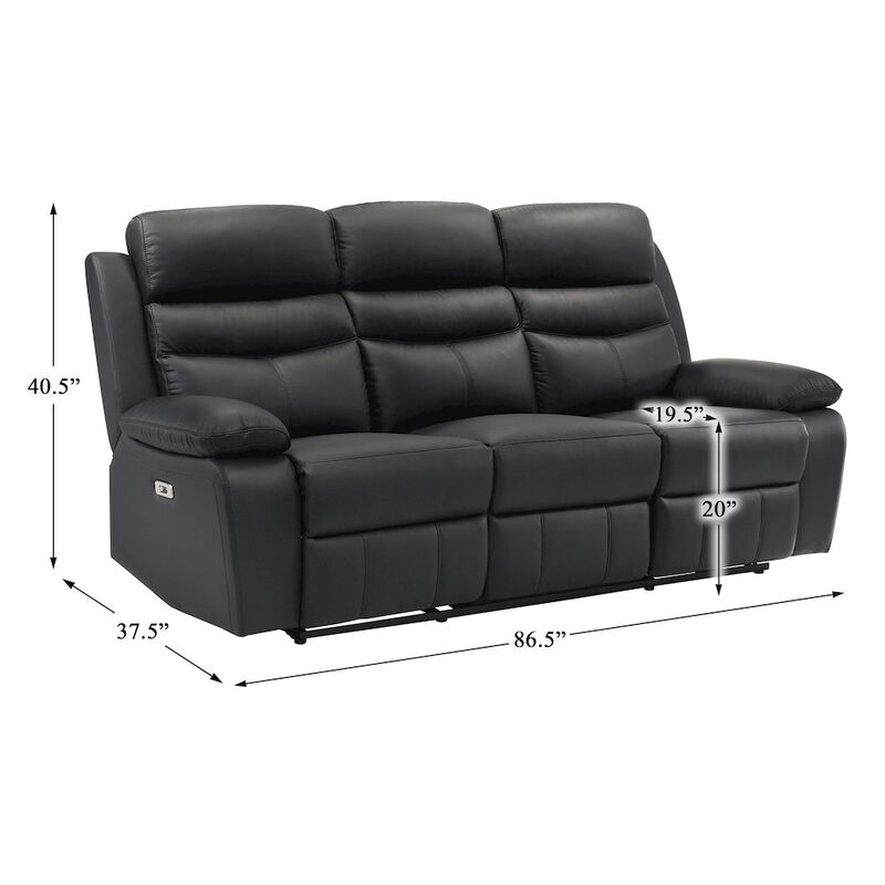 Lexicon Hancock Leather Power Double Reclining Sofa
