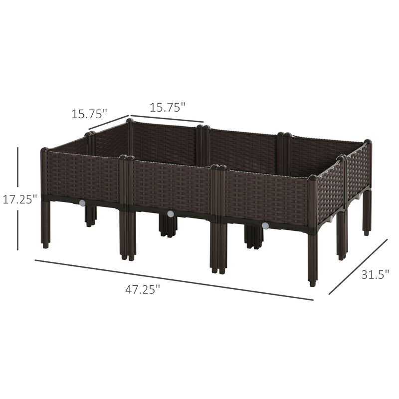 Hivvago Raised Planter Box 6-Piece Set for Backyard Gardening image number 2