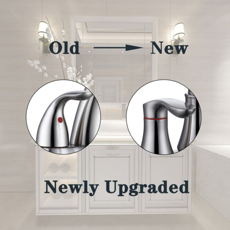 Bathroom Faucet, 2-Handle Vanity Sink Tap with Pop-Up Drain & Supply Lines