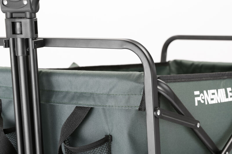 EchoSmile 4.06 cu. ft. Fabric Portable Garden Cart with Adjustable Rolling Wheels in Green