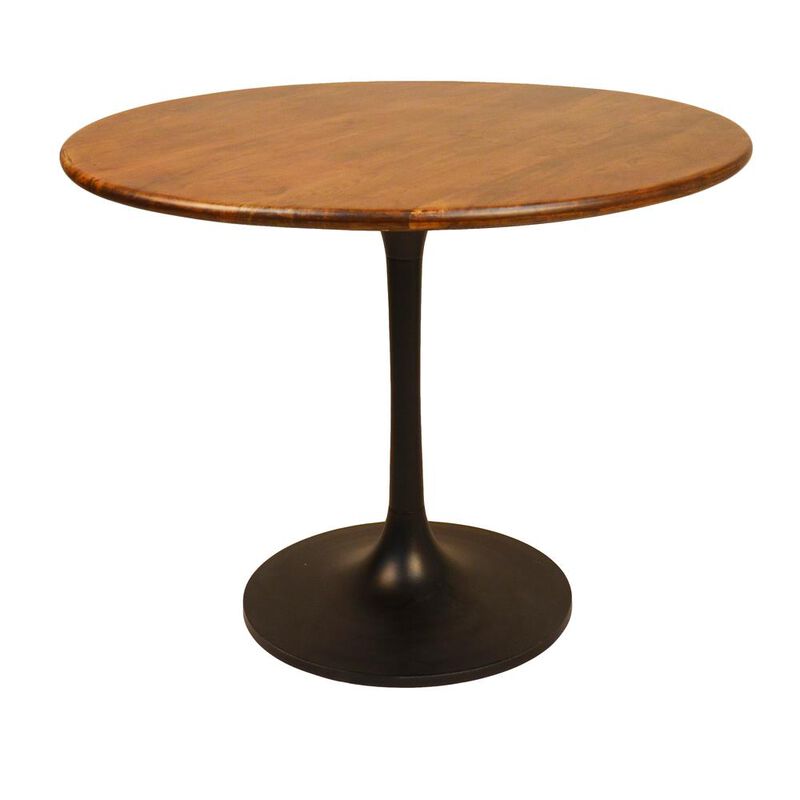 Carolina Living Alden Wood Top 40 Round Dining Table - Elm/Black
