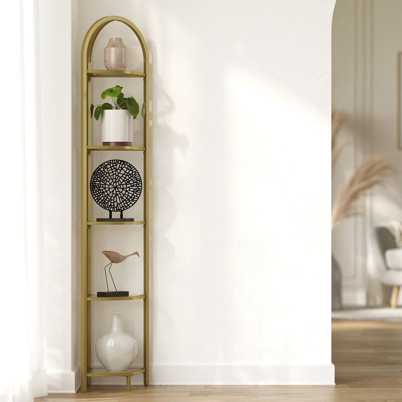 Corner Display Shelf with Tempered Glass for Living Room Decor image number 1