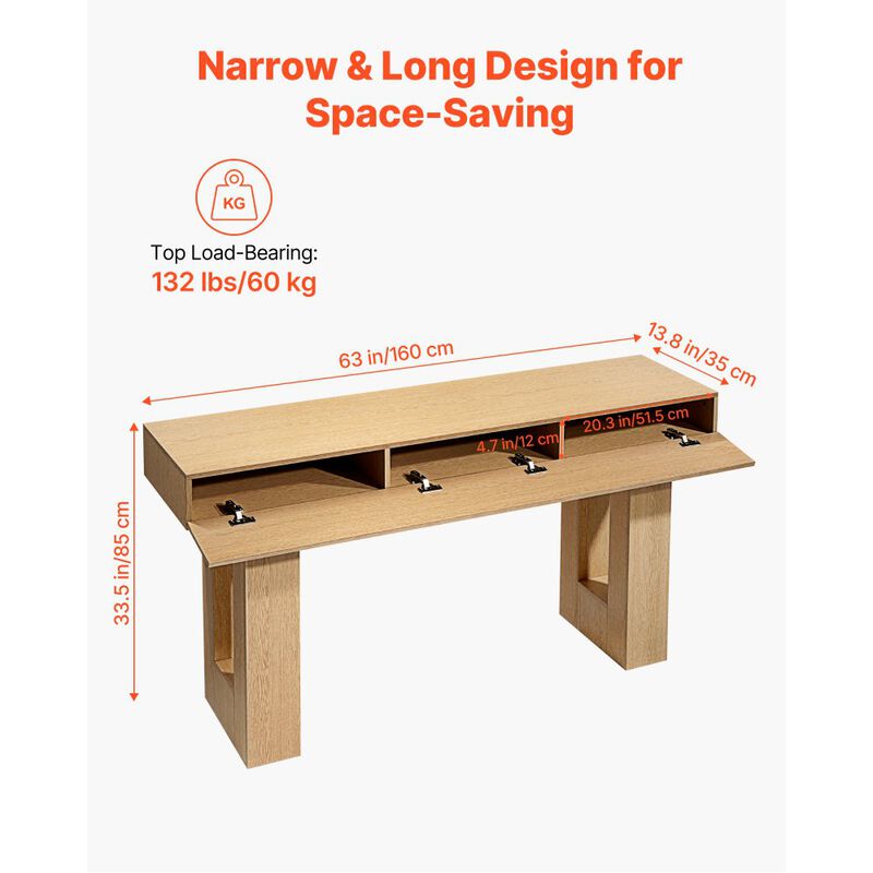 Farmhouse Console Table for Behind Sofa and Entryway Use image number 2