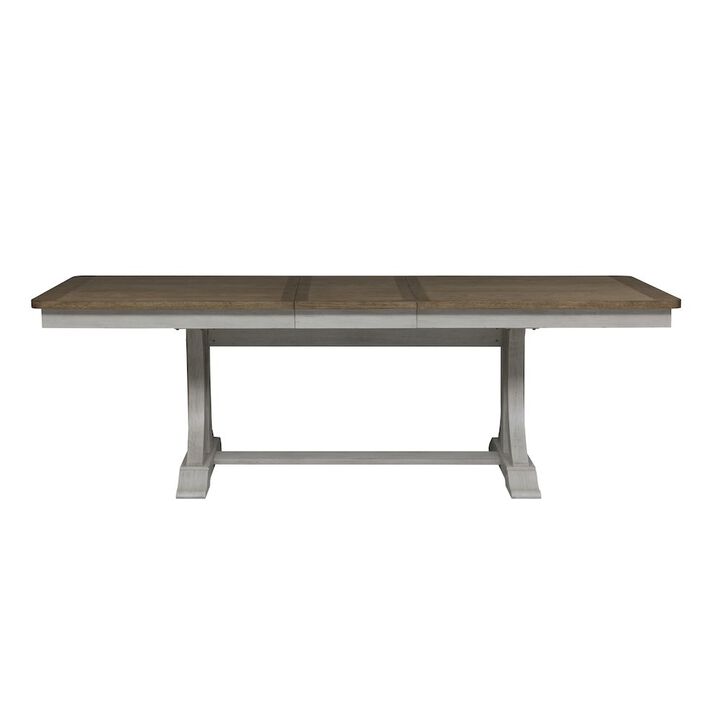 Liberty Furniture Trestle Table in Rubberwood Solids with Hickory & Pine Veneers