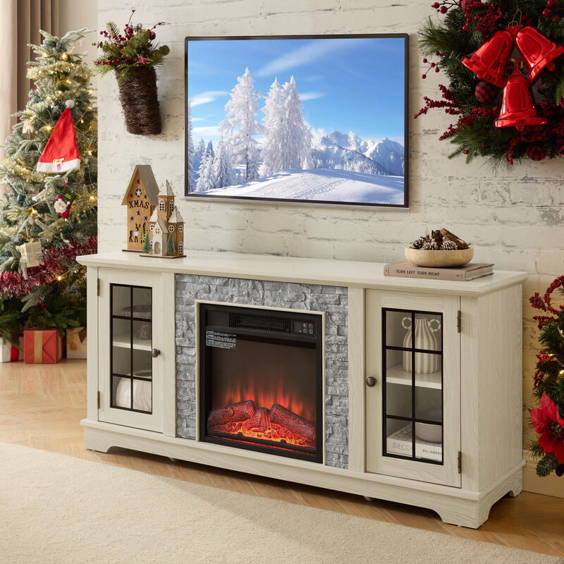 Slukun Electric Fireplace TV Stand image number 1
