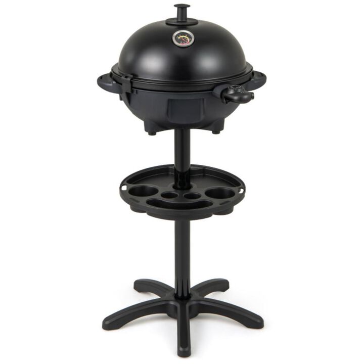 Hivvago Electric BBQ Grill 1200W Indoor Outdoor Grill with 2-Zone Non-Stick Grilling Plate