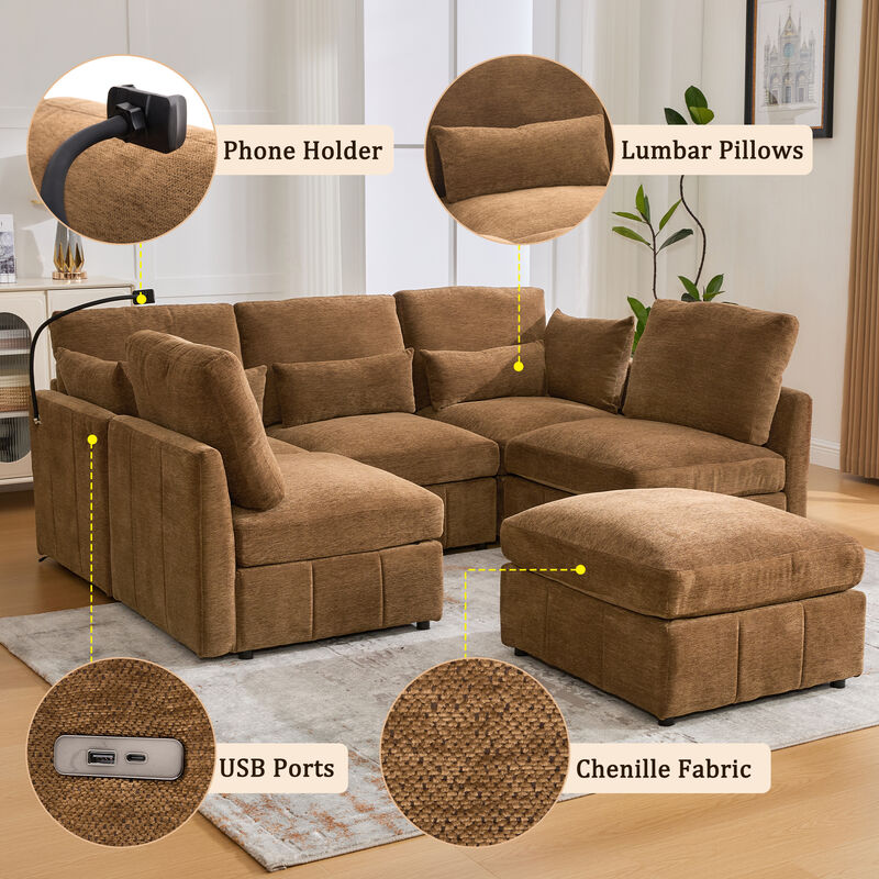 Merax Modern Sectional Sofa Modular Sectionals image number 5
